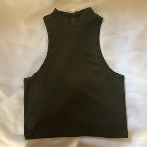 Green halter crop top